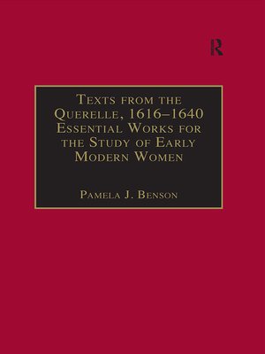cover image of Texts from the Querelle, 1616–1640